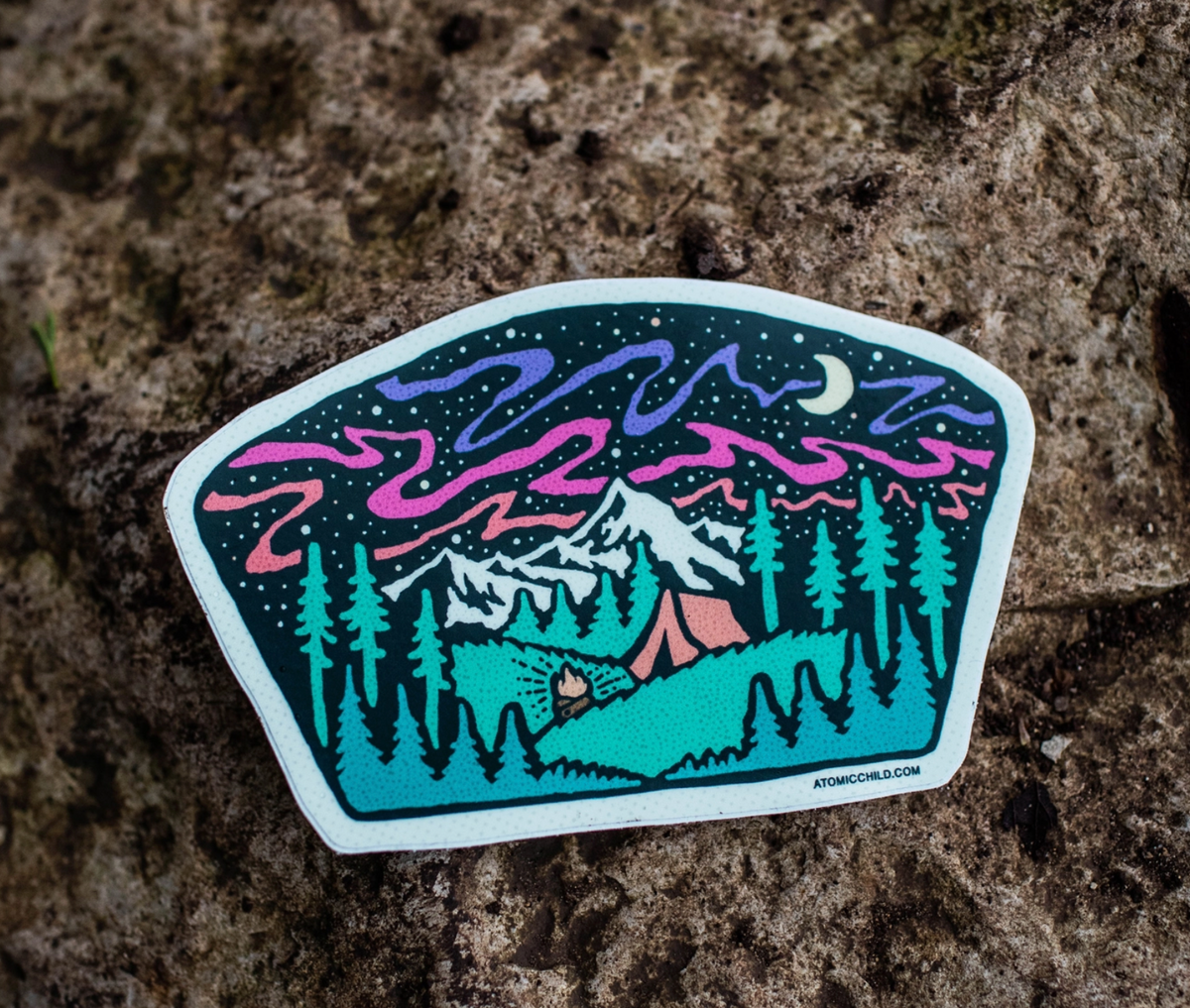 Midnight Campsite Sticker