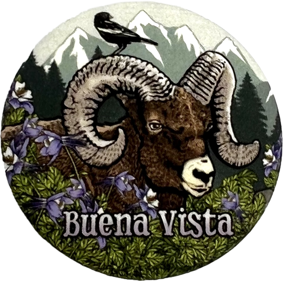 Bighorn Sheep Button Pin