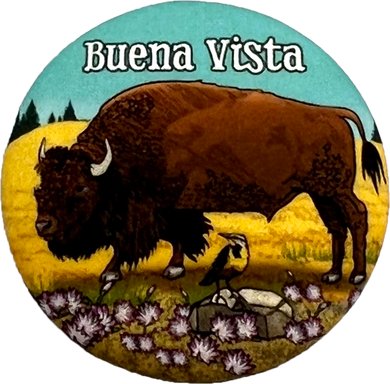 Bison Button Pin