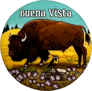 Bison Button Pin