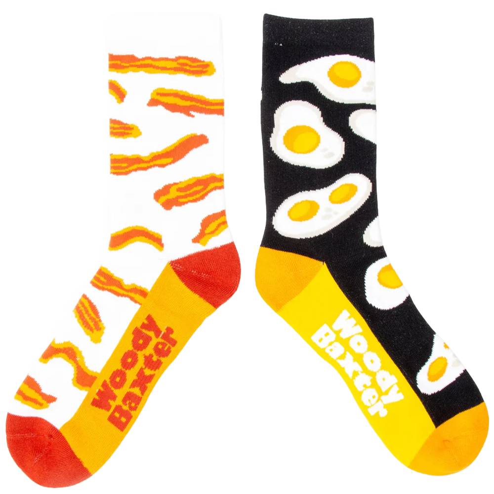 Adult Bacon & Eggs Split Pair Socks