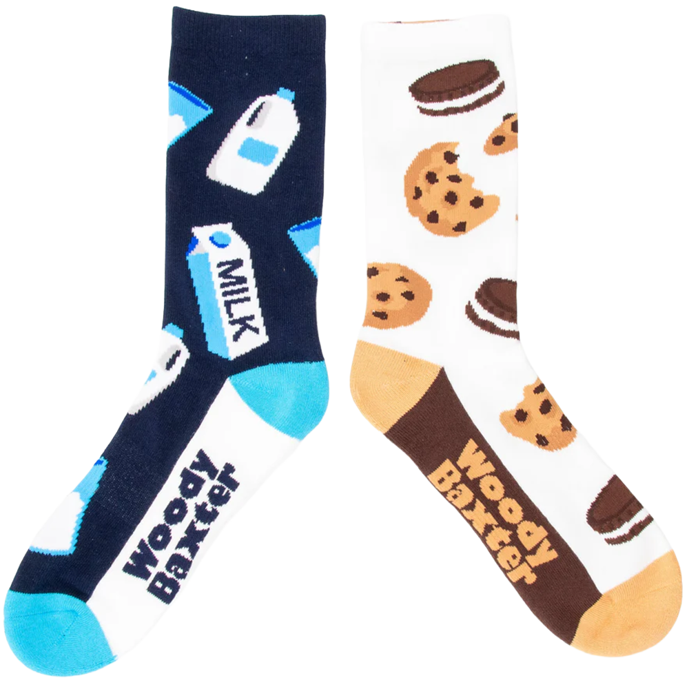 Adult Cookies & Milk Split Pair Socks