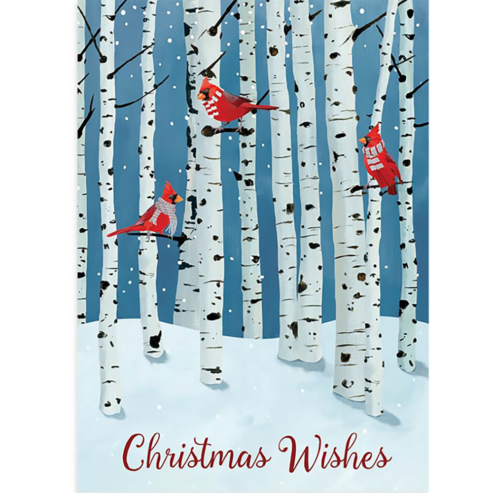 Aspen & Cardinals Christmas Card