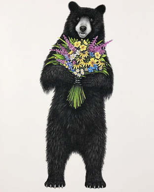 Bear w/ Flowers Card