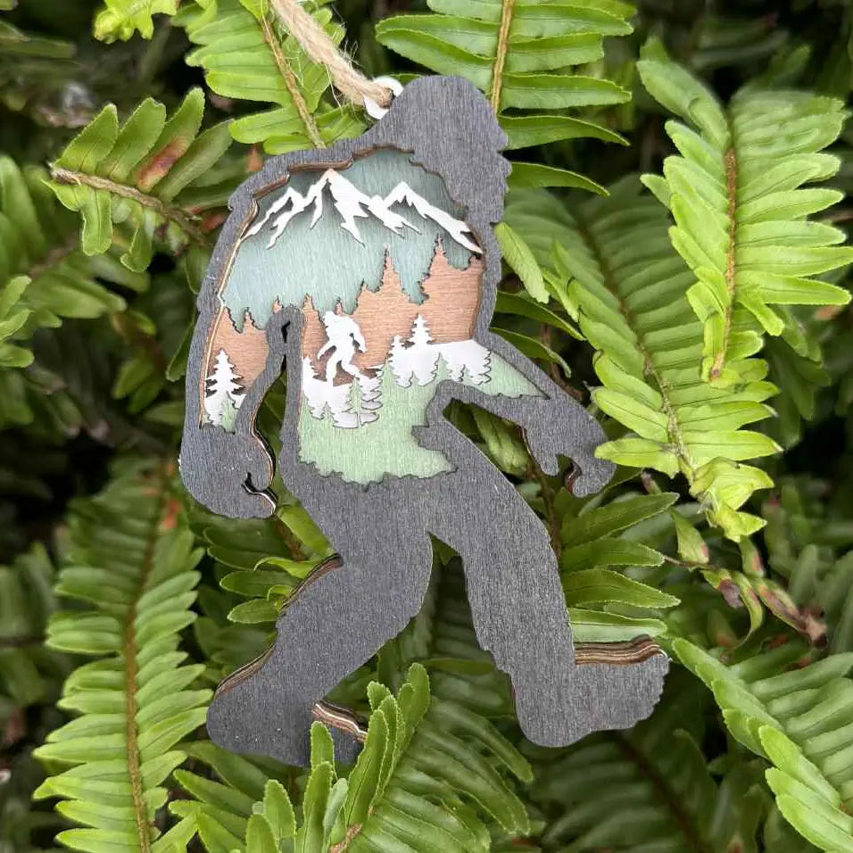 Layered Bigfoot Ornament