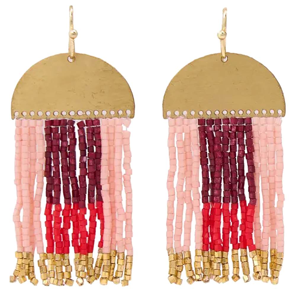 Birdie Beaded Fringe Earrings