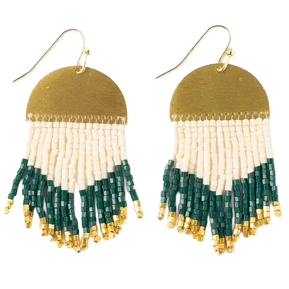 Claudia Short Beaded Fringe Earrings
