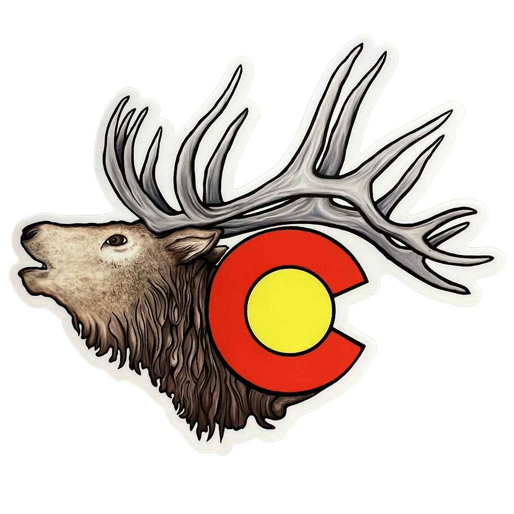 CO Moose Sketch Sticker