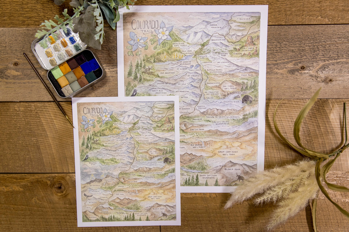 Colorado Trail Map Art Print