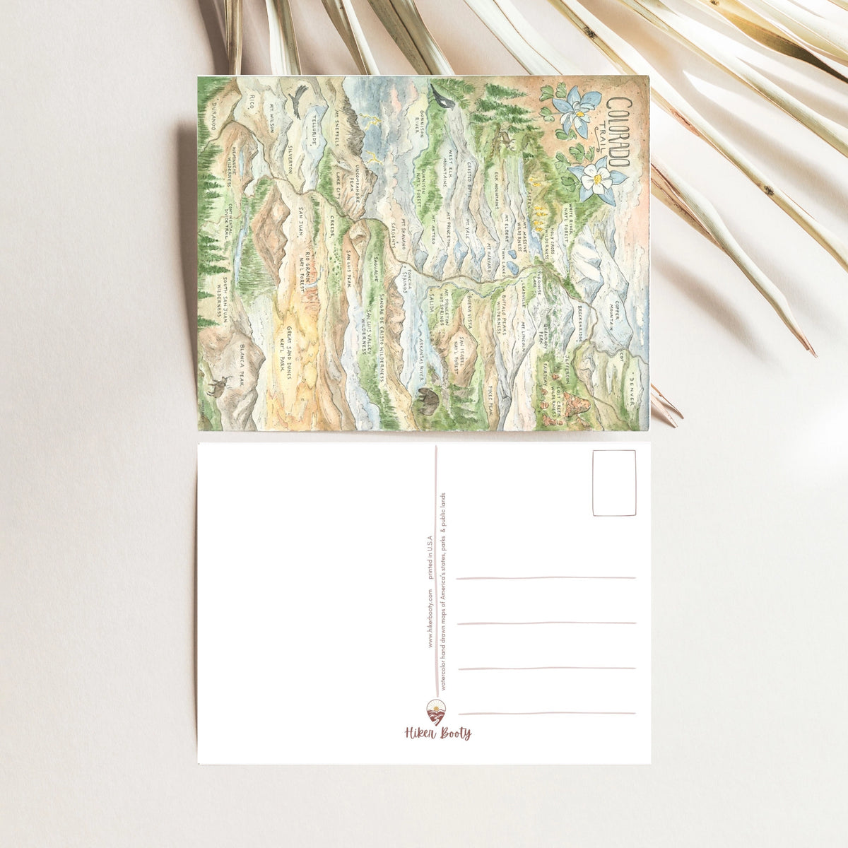 Colorado Trail Map Postcard