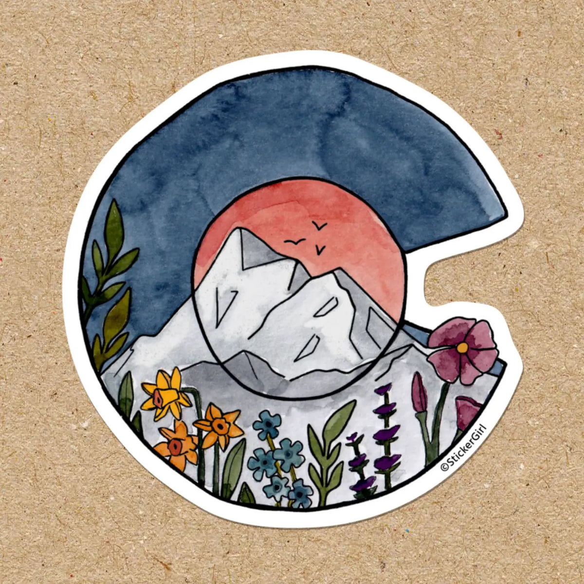 Floral Colorado Sticker