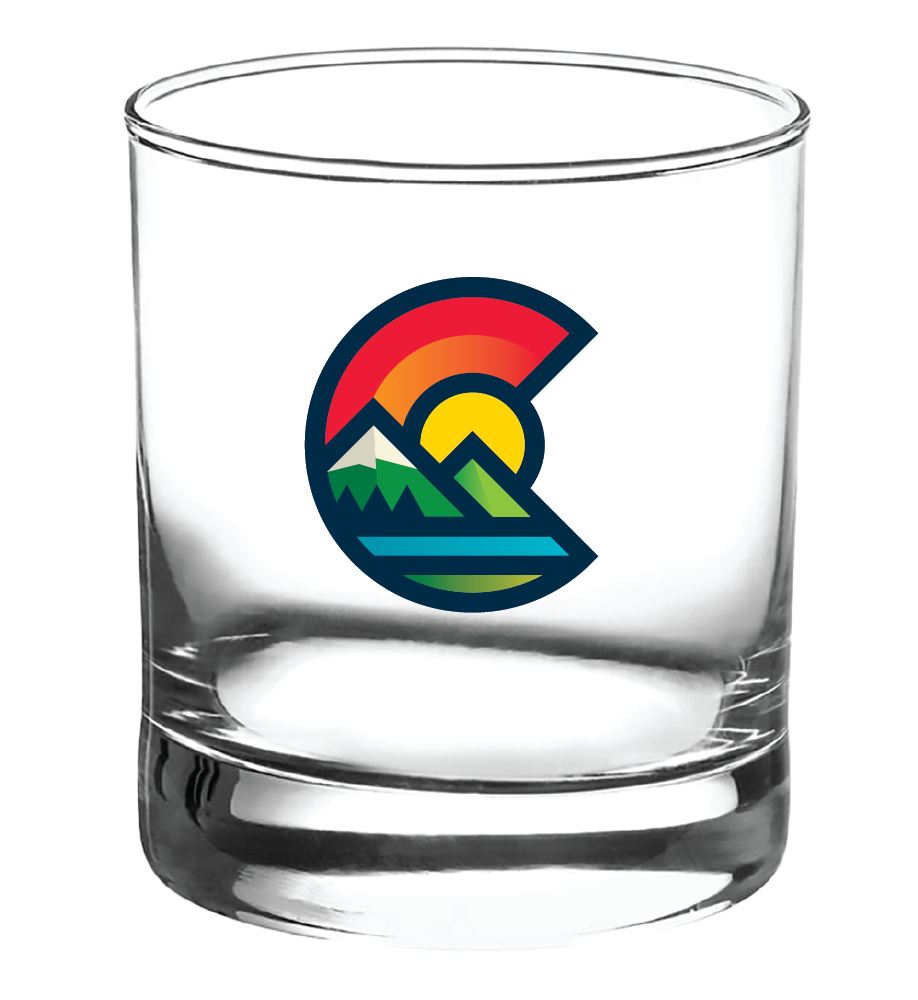 Colorful C Rocks Glass