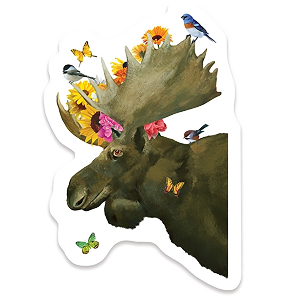 Floral Moose Sticker