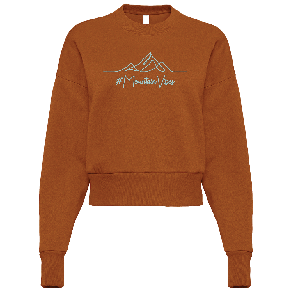 #Mountain Vibes Ladies Crop Sweatshirt