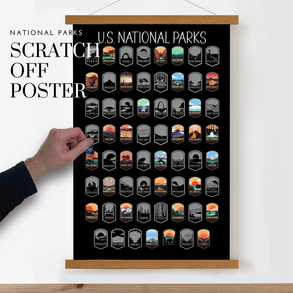 National Parks Scratch Off Poster