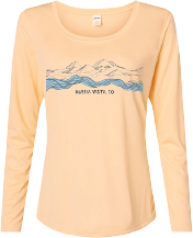 Ladies Swirl Mountains Sun Shirt - Peach