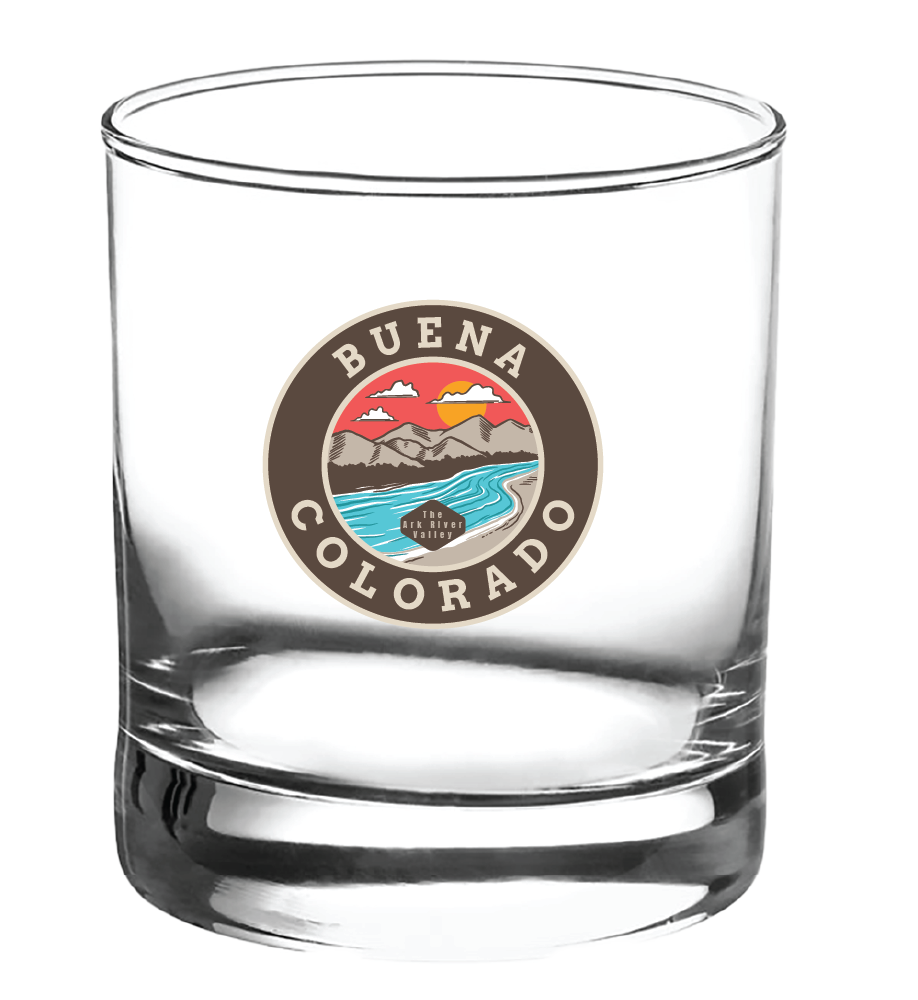 River Scene Rocks Glass