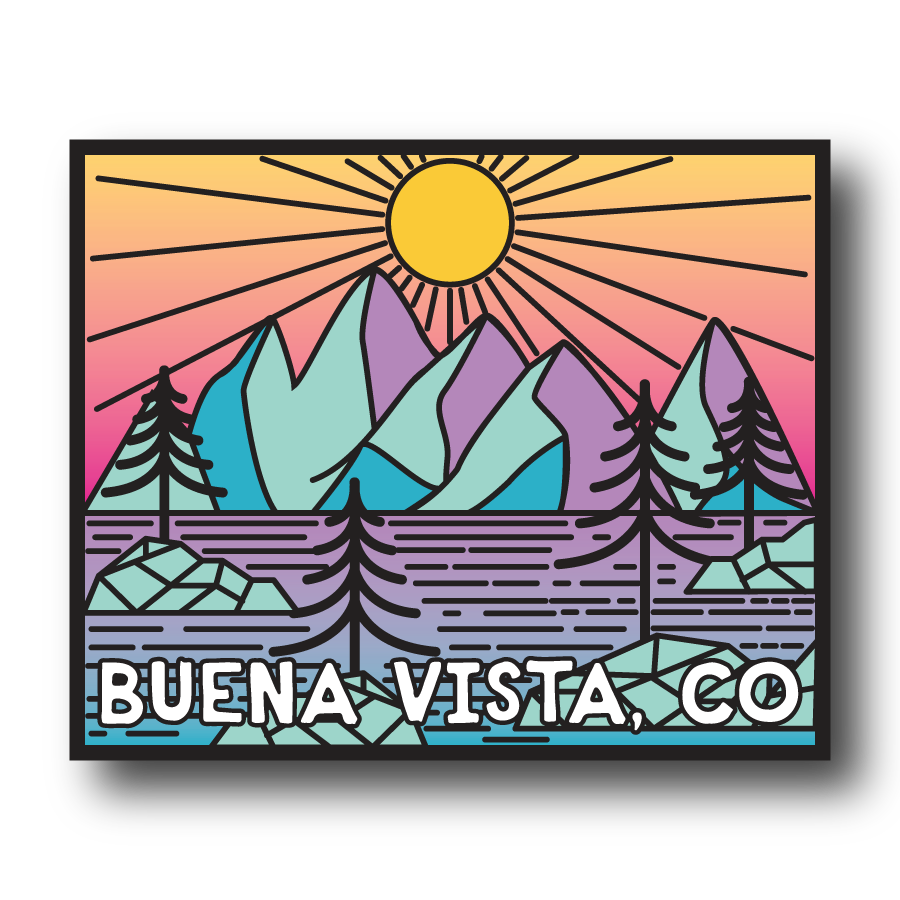 Prismatic Mountains Mini Sticker