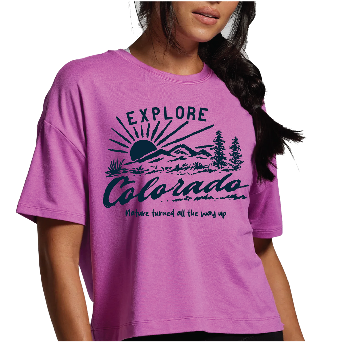 Nature Turned Up Ladies' Crop Tee