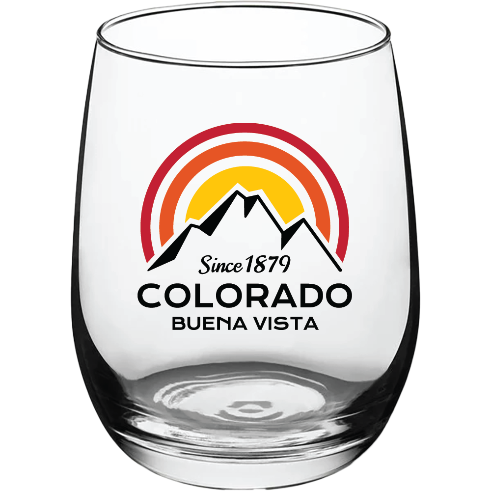 Mountain Sunrise Stemless Glass