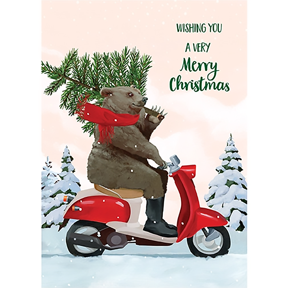 Scooter Bear Christmas Card