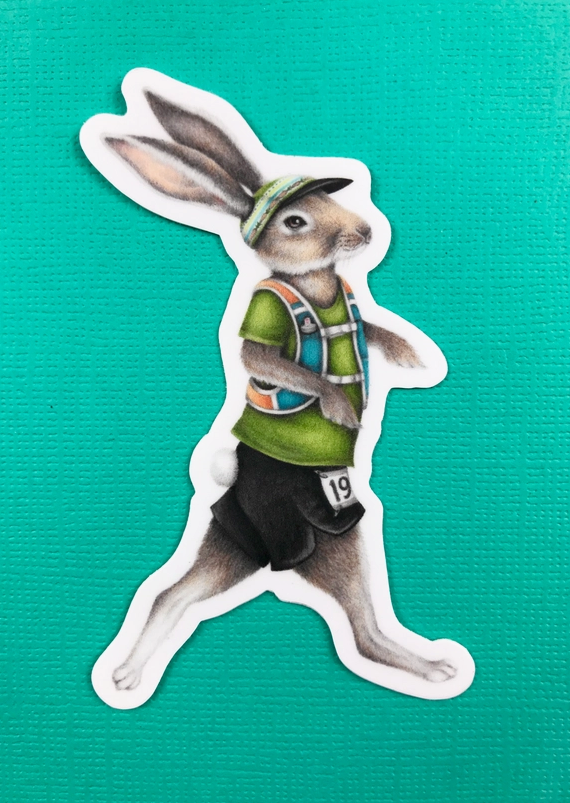 Run Rabbit Run Marathon Rabbit Sticker