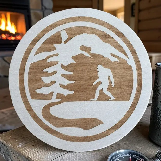 Bigfoot Wooden Magnet