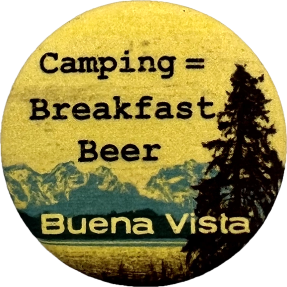 Camping = Breakfast Beer Pin