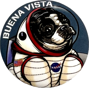 Rover the Space Dog Button Pin