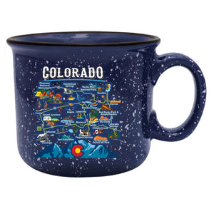 CO Map Campfire Mug - Blue