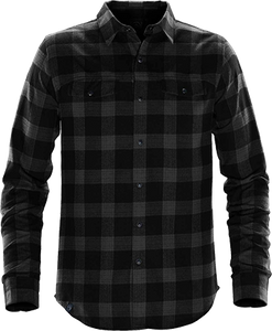 Men's Elk Head Flannel Shirt - Carbon Plaid
