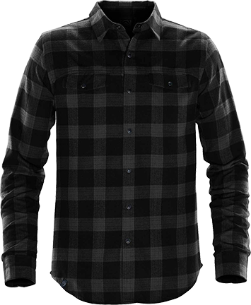 Men's Elk Head Flannel Shirt - Carbon Plaid
