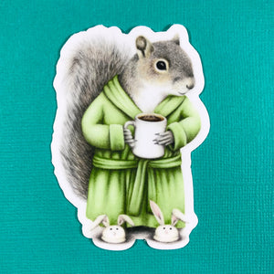 Squirrel Coffee Sticker