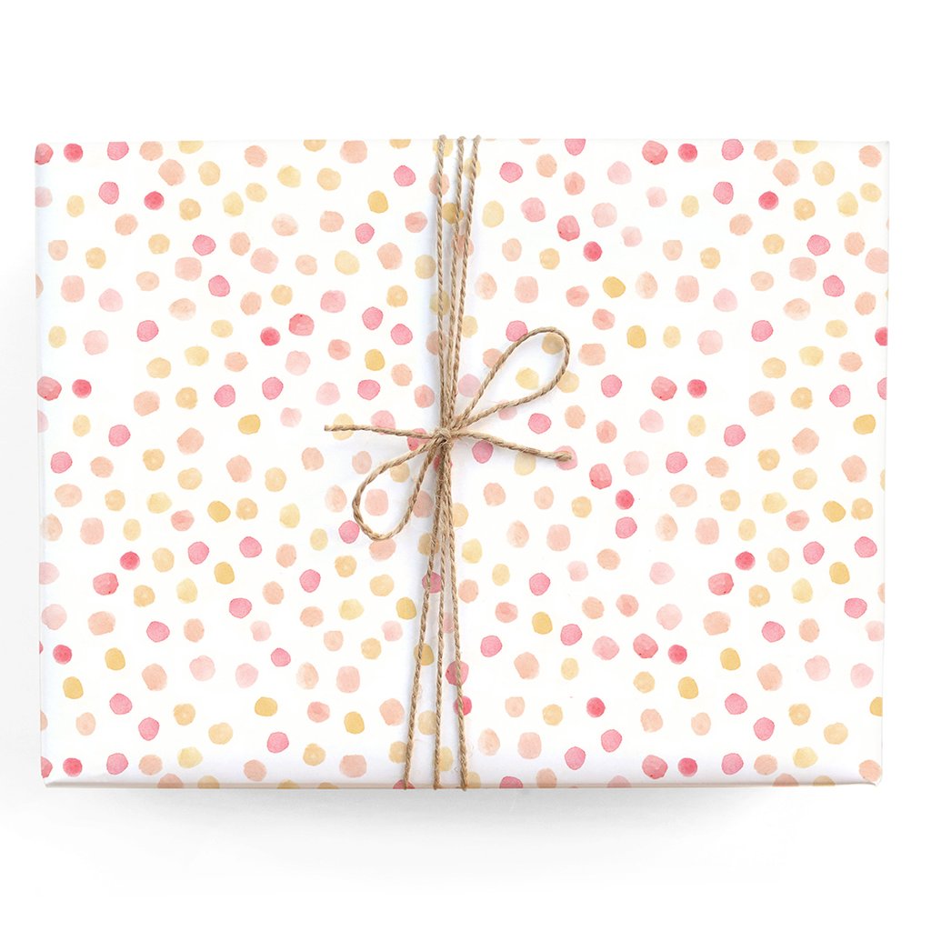 Coral Polkadots Gift Wrap Roll