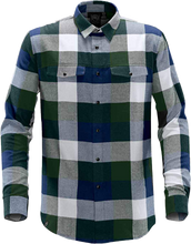 Load image into Gallery viewer, Men&#39;s Elk Head Flannel Shirt - Earth Green/Navy