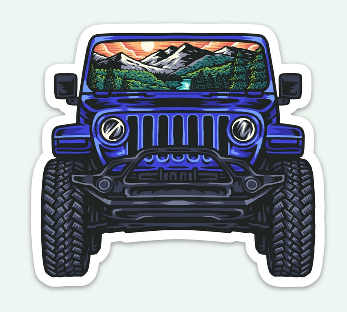 Jeep with Mountain View Sticker