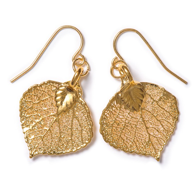 Aspen Leaf Earrings - Gold
