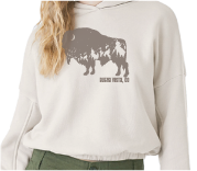 Ladies Bison Cinched Bottom Hoodie