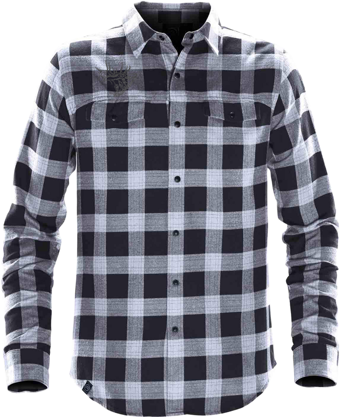Men's Elk Head Flannel Shirt - Titanium Plaid