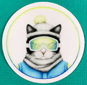 Ski Cat Sticker