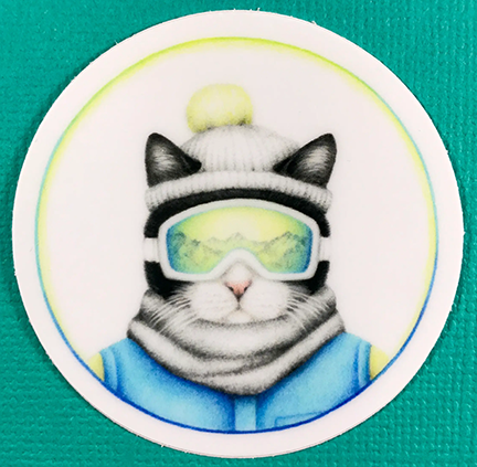 Ski Cat Sticker