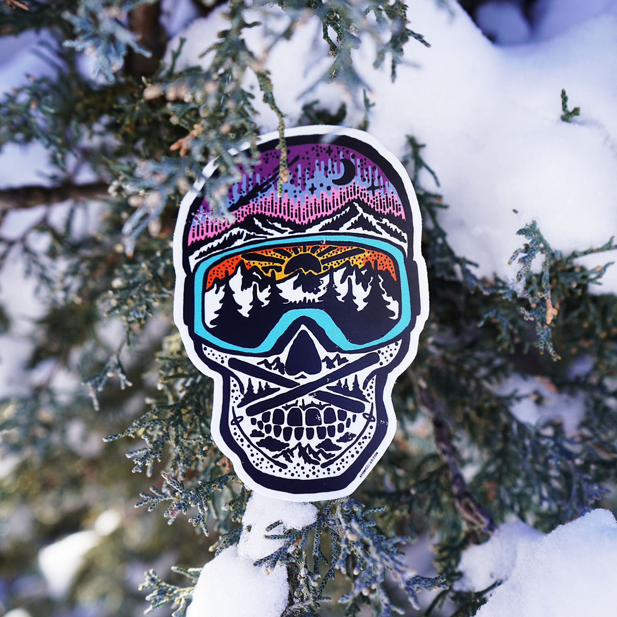 Ski Skull Sticker