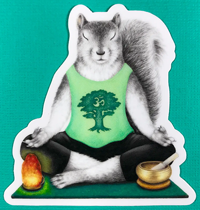 Yoga Squirrel Sticker