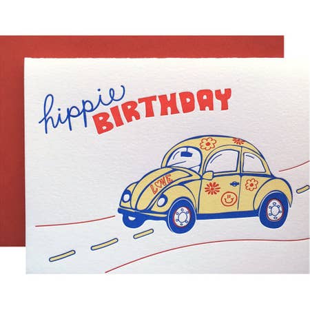 Hippie Birthday Card